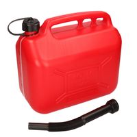 Jerrycan 10 liter rood met vloeistofindicator voor brandstof   -