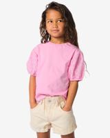 HEMA Kinder T-shirt Broderie Roze (roze)