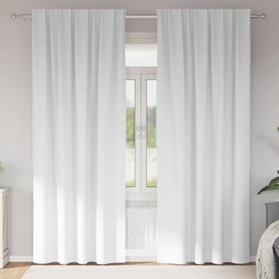 Gordijnen met gordijnen 2 pcs Helder wit Polyester