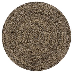 Vloerkleed handgemaakt 120 cm jute zwart en naturel