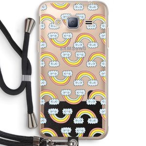Regenboog: Samsung Galaxy J3 (2016) Transparant Hoesje met koord