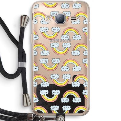 Regenboog: Samsung Galaxy J3 (2016) Transparant Hoesje met koord