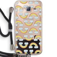 Regenboog: Samsung Galaxy J3 (2016) Transparant Hoesje met koord