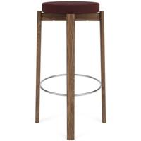 Audo Copenhagen Passage barkruk H76 walnoot Vidar Burgundy 0693|staal