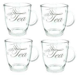 Theeglas Theeglazen - Time for thea - 300ml - 90 x 100 mm - 4 Stuks