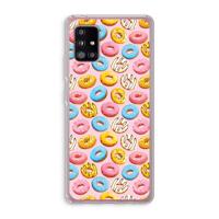 Pink donuts: Samsung Galaxy A51 5G Transparant Hoesje - thumbnail