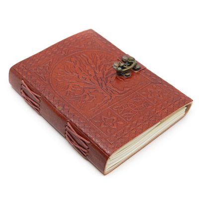 Spiritueel Notitieboekje Leer Tree of Life (17,5 x 13 cm) - Handgemaakt