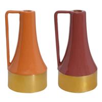 Kaarshouder DKD Home Decor Metaal Coating (11 x 11 x 20 cm) (2 Stuks)