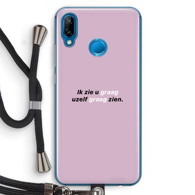 uzelf graag zien: Huawei P20 Lite Transparant Hoesje met koord