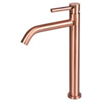 Differnz hoge kraan koud/warm - gebogen - 30.6 x 17.4 cm - rood koper