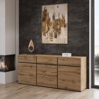 Home365 Dressoir Crotone - 3-deurs incl. 3 lades - Wotan Eiken