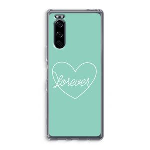 Forever heart pastel: Sony Xperia 5 Transparant Hoesje