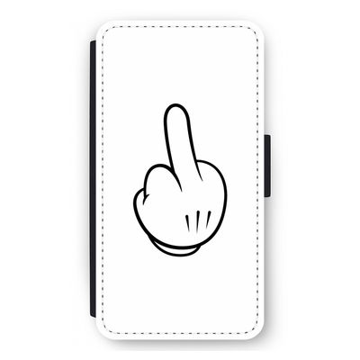 Middle finger white: iPhone 12 mini Flip Hoesje