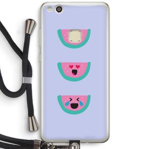 Smiley watermeloen: Huawei Ascend P10 Lite Transparant Hoesje met koord