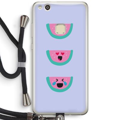 Smiley watermeloen: Huawei Ascend P10 Lite Transparant Hoesje met koord