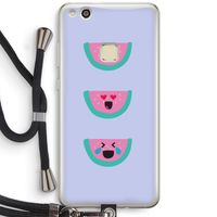 Smiley watermeloen: Huawei Ascend P10 Lite Transparant Hoesje met koord
