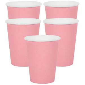 Santex feest/verjaardag bekertjes - 20x stuks - karton - roze - 270 ml