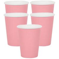 Santex feest/verjaardag bekertjes - 20x stuks - karton - roze - 270 ml