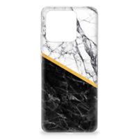 Xiaomi Redmi 10C | TPU | Siliconen hoesje | Marmer Wit Zwart - Origineel Cadeau Man