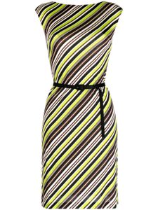 Prada Pre-Owned striped silk dress - Noir