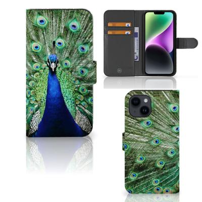 iPhone 15 | Telefoonhoesje | Met pasjeshouder | Pauw iPhone 15 | Telefoonhoesje | Met pasjeshouder | Pauw