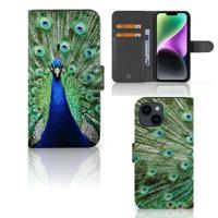 iPhone 15 | Telefoonhoesje | Met pasjeshouder | Pauw