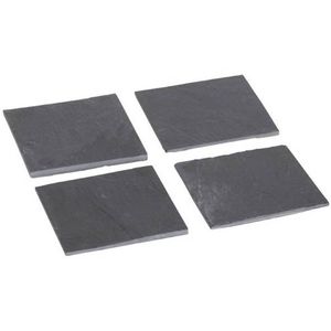 Leisteen onderzetters 8 stuks 10 cm - Glazenonderzetters