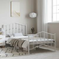 Bedframe met hoofd- en voeteneindemetaal wit 100x200 cm