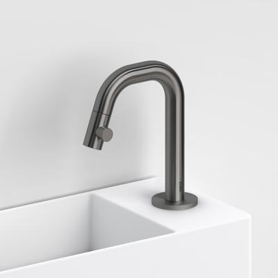 Fonteinkraan Clou Kaldur Met Korte Uitloop Rechts Gunmetal Geborsteld PVD Clou