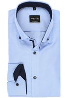 Venti Modern Fit Overhemd lichtblauw/wit, Effen