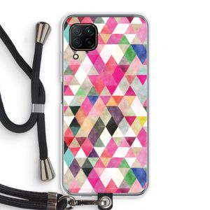 Gekleurde driehoekjes: Huawei P40 Lite Transparant Hoesje met koord