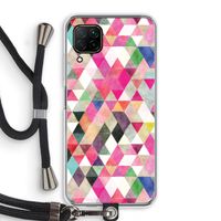 Gekleurde driehoekjes: Huawei P40 Lite Transparant Hoesje met koord