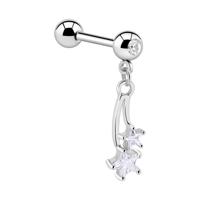 Jeweled Barbell with Charm Chirurgisch staal 316L / Belegde messing Barbells