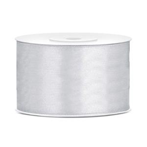 Sierlint satijn - Zilver - 3,8 cm/38 mm x 25 meter - Cadeaulint satijnlint/sierlinten - Hobby