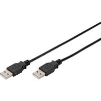 Digitus USB-kabel USB 2.0 USB-A stekker, USB-A stekker 1.00 m Zwart Afgeschermd (dubbel) AK-300101-010-S - thumbnail
