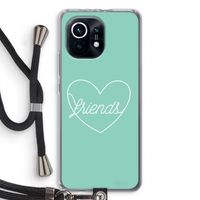 Friends heart pastel: Xiaomi Mi 11 Transparant Hoesje met koord