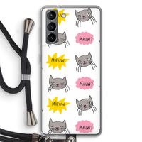 Meow: Samsung Galaxy S21 Transparant Hoesje met koord