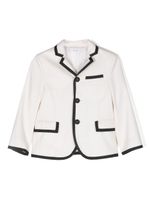 Thom Browne Kids blazer en laine à simple boutonnage - Tons neutres