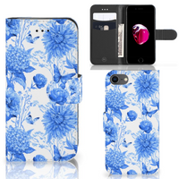 Hoesje voor iPhone 7 | 8 | SE (2020) | SE (2022) Flowers Blue - thumbnail