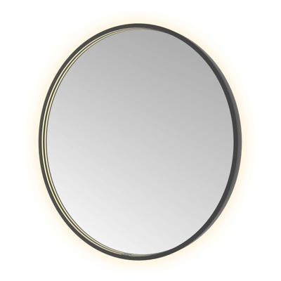 Spiegel Hotbath &MORE 80x80 cm LED-Verlichting Spiegelverwarming Rond Geborsteld Zwart PVD