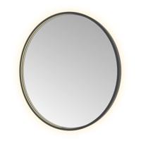 Spiegel Hotbath &MORE 80x80 cm LED-Verlichting Spiegelverwarming Rond Geborsteld Zwart PVD