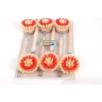 Sorbo afwasborstel - hout - rond - 6 stuks
