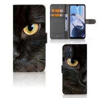 Motorola Moto E22 | E22i | Telefoonhoesje | Met pasjeshouder | Zwarte Kat