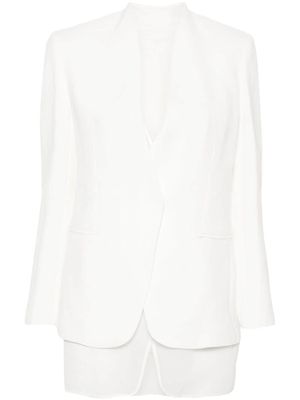 Brunello Cucinelli blazer superposé à simple boutonnage - Blanc