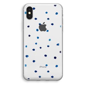 Blauwe stippen: iPhone X Transparant Hoesje