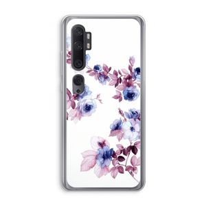 Waterverf bloemen: Xiaomi Mi Note 10 Pro Transparant Hoesje