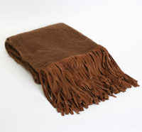 Plaid Wol met suedine franje in 5 kleuren