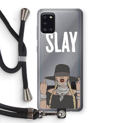 Slay All Day: Samsung Galaxy A31 Transparant Hoesje met koord