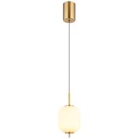 Globo Gouden hanglampEwald enkel wit glas Ø 13,5cm - 15217H