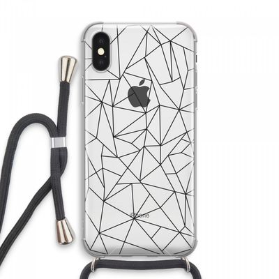 Geometrische lijnen zwart: iPhone XS Max Transparant Hoesje met koord